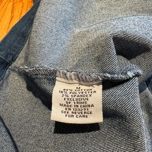 Belle Tweed denim button up dress vintage size M - Picture 4 of 4